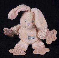 Kids II Bright Starts Rae the Bunny Rabbit Baby Teether Plush Rattle Lovey